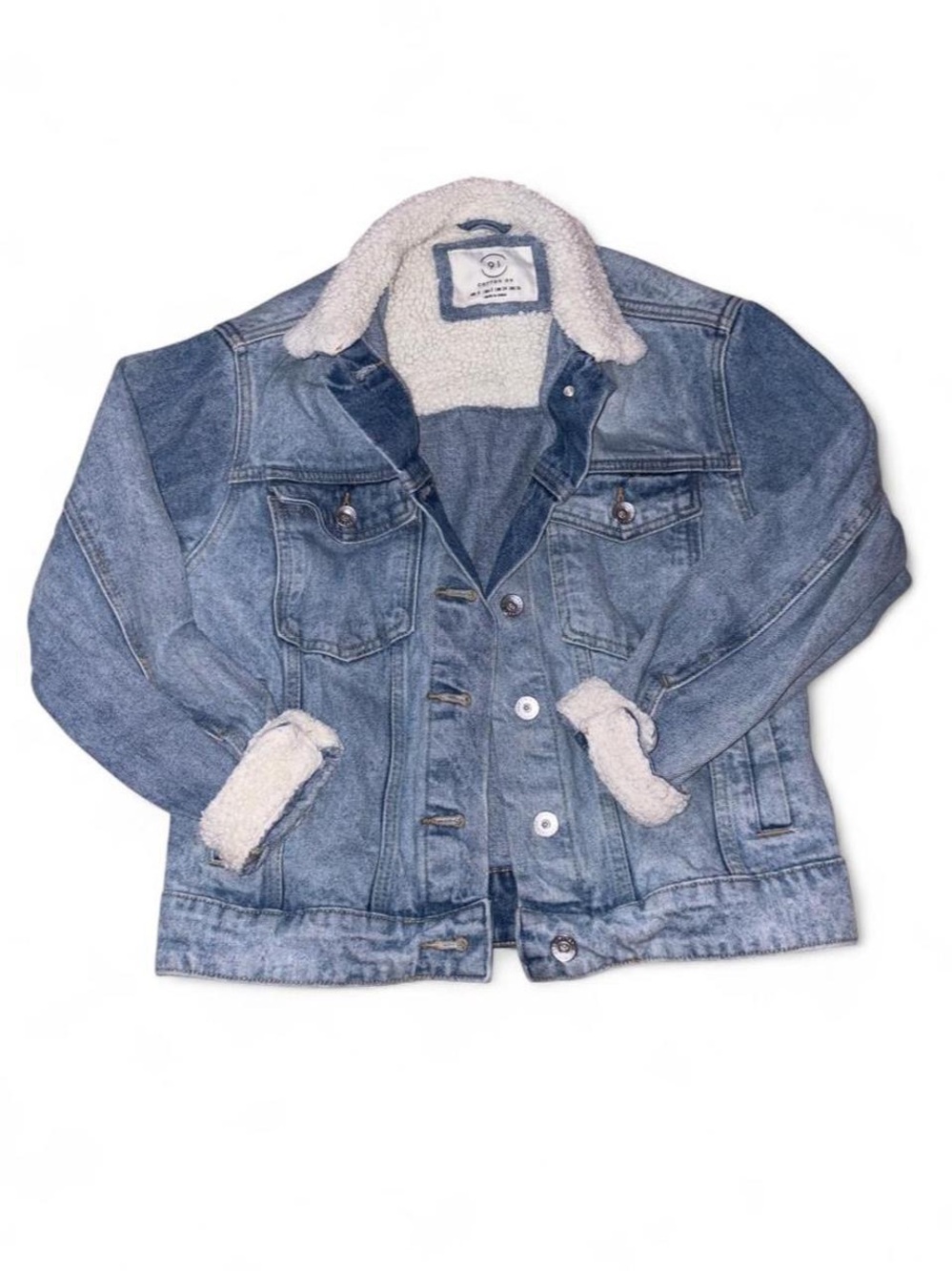 Cotton On Blue Denim Jacket With Fur Lining
